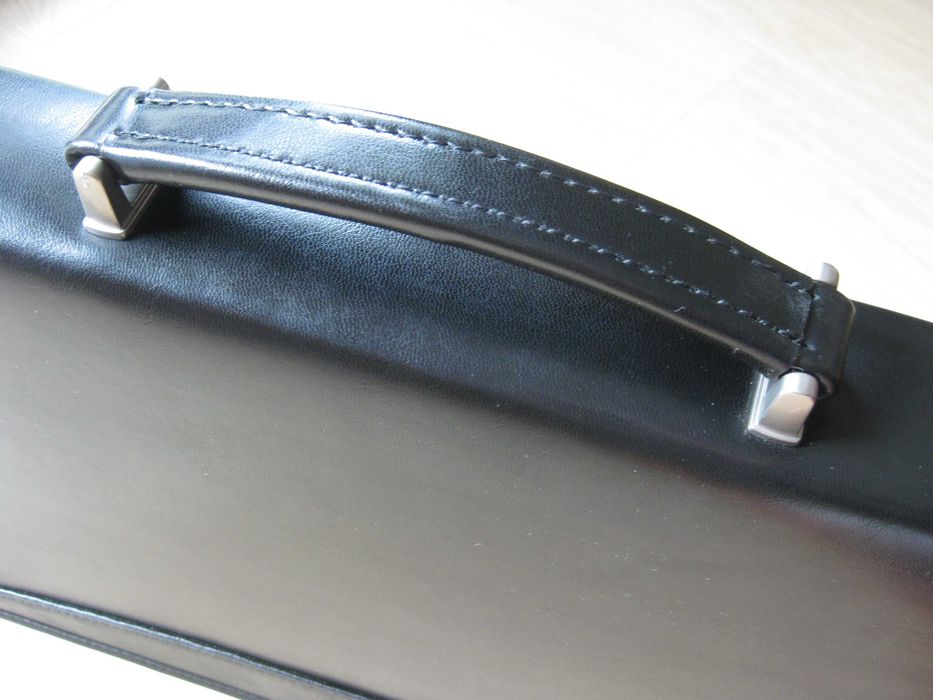 Teczka skórzana męska czarna nowa