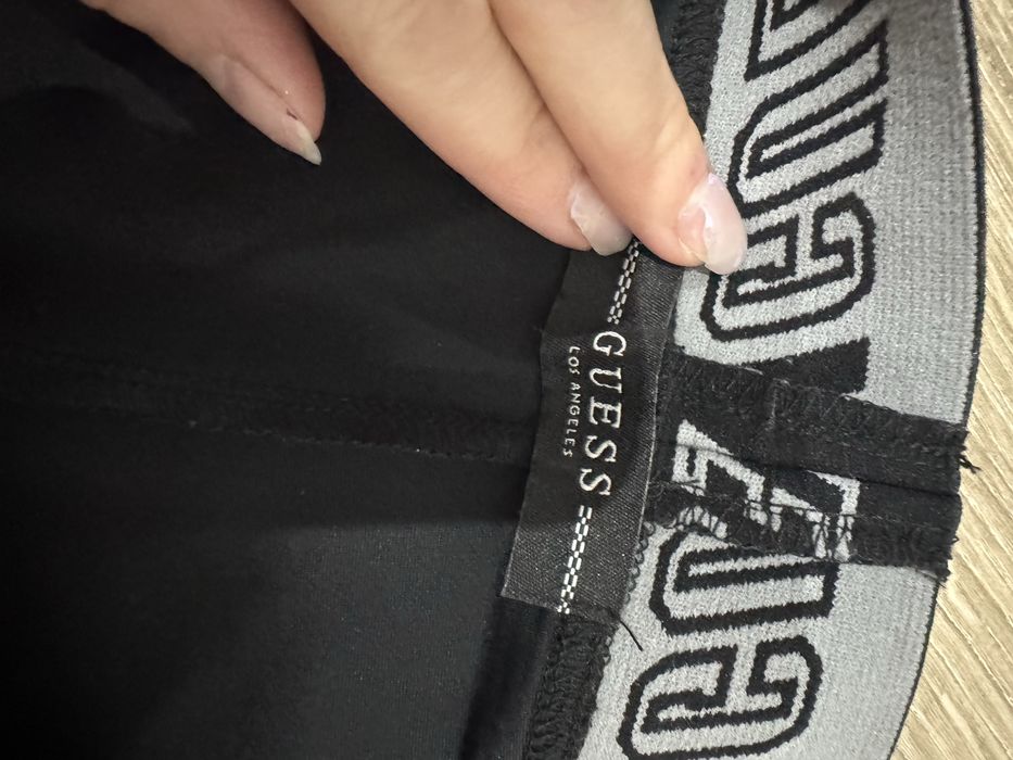 Legginsy czarne eko skóra Guess