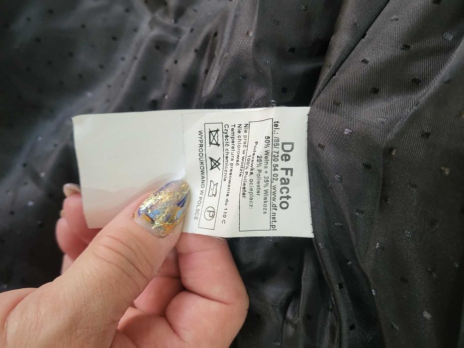 De Facto płaszczyk 36 czarny