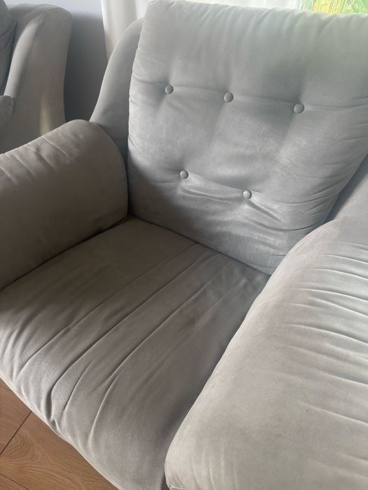 Zestaw sofa rozkladana+fotele+puf