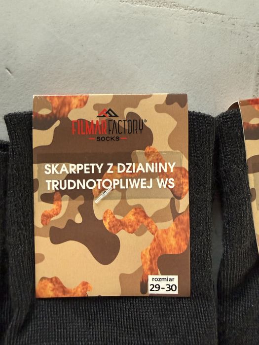 Skarpety z dzianiny trudnotopliwej ws