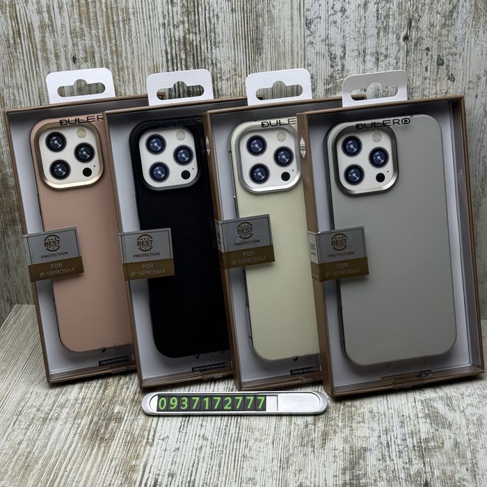 Чехол Leather MagSafe Dulero на iPhone 16 Pro Max Кожа/ метал. Чохол