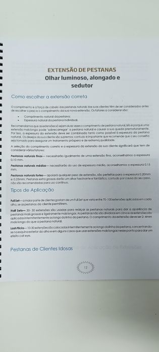 Manual de formação de Extensão de Pestanas