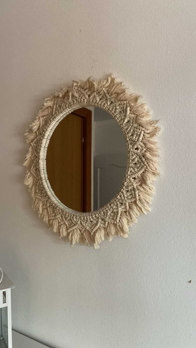 Espelho de Parede em Macramé 34cm