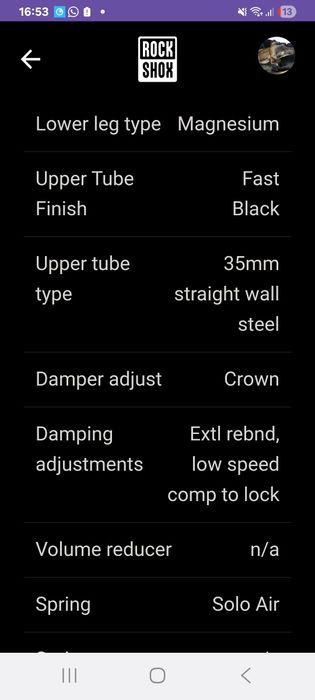 Suspensão ROCKSHOX silver TK 35 Silver