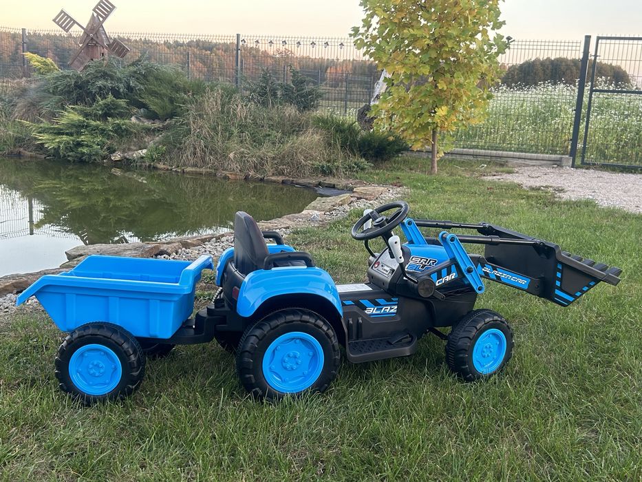 Traktor na akumulator z przyczepką łyżka TUR 4x45 Watt Skóra