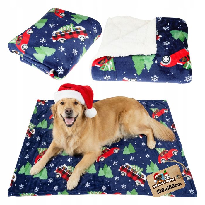 Legowisko Świąteczne Dla Psa z Barankiem 150x100cm - Wysoka Jakość