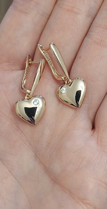 Kolczyki serduszka Różowe złoto 585 WYPRZEDAŻ!!!