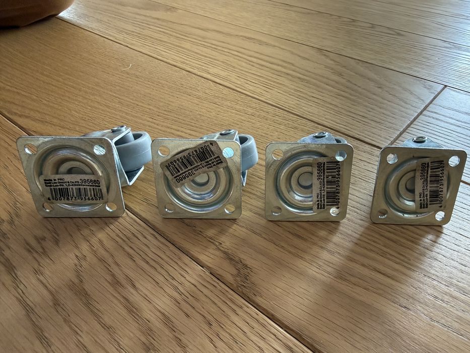 NOWE – Kółka meblowe obrotowe 4 szt. Emil Lux 395660 – nieużywane