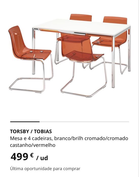 Vendo conjunto de mesa e cadeiras