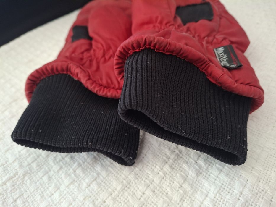 Zimowe dziecięce rękawiczki z jednym palcem czerwone dziewczynka