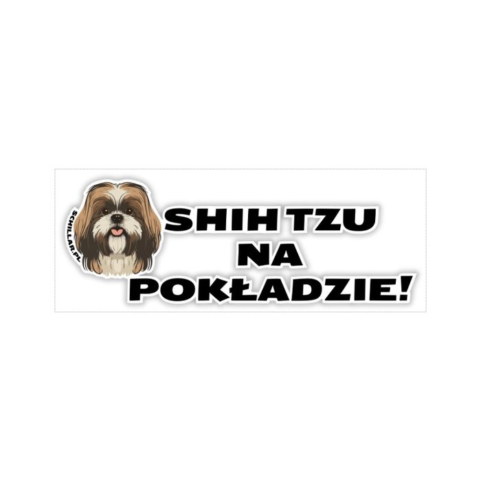 Naklejka na samochód z psem SHIH TZU NA POKŁADZIE