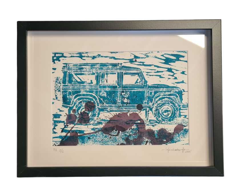 Land Rover Defender Linogravura 32x41cm