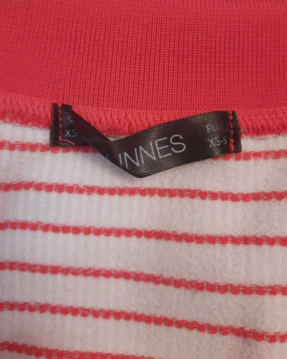 Crop top w paski bluzka biało czerwona bluzeczka Dunnes XS S 34 36