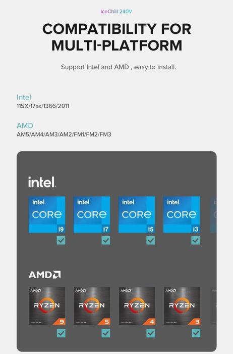 Promocja!!!GameMax CPU Liquid Cooler lceChill 240V, czarny, nowy 2025!