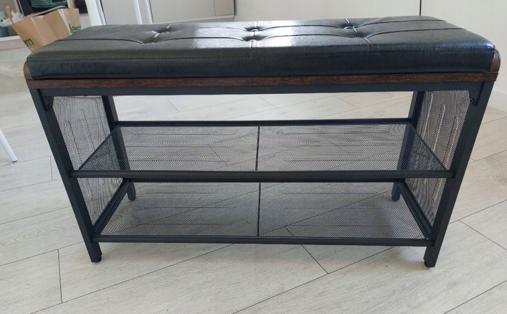 Nowe loftowe pikowane siedzisko organizer na buty do przedpokoju loft