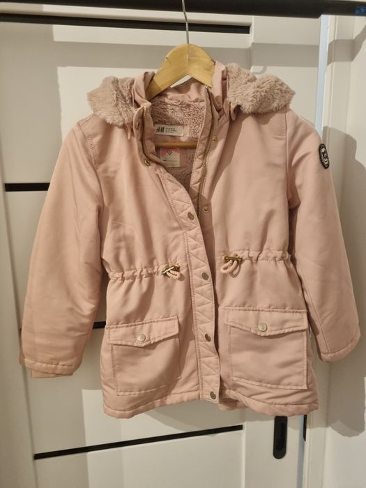 Kurtka h&m pudrowy róż 128