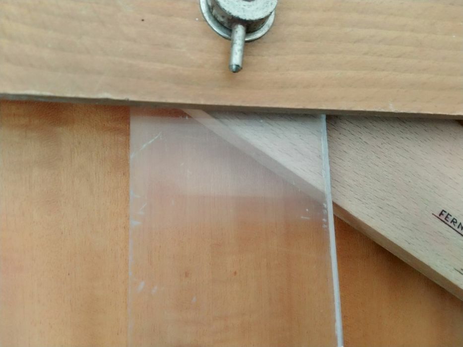 Régua em T ajustável, para desenho antiga em madeira e plástico