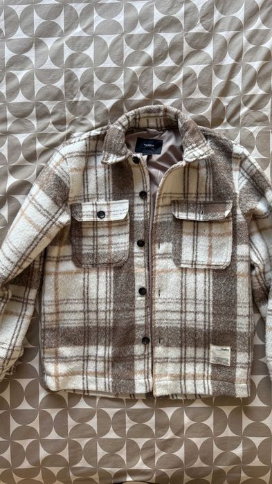 Casaco comprido Bege de pelo curto