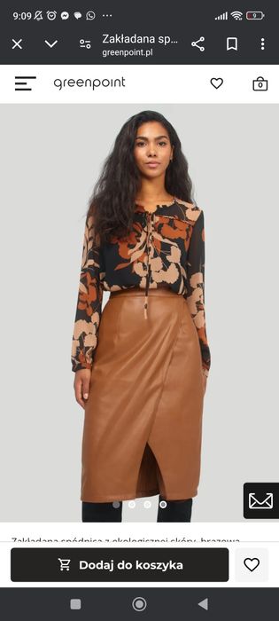 Spódnica eko skóra, kolor coffe, roz. 44 - nieużywana