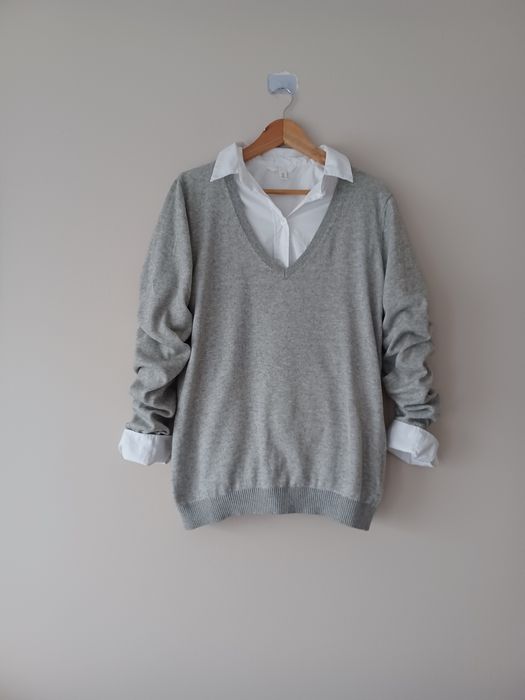 Bawełniany sweterek casual L szary minimalistyczny Peack Performance