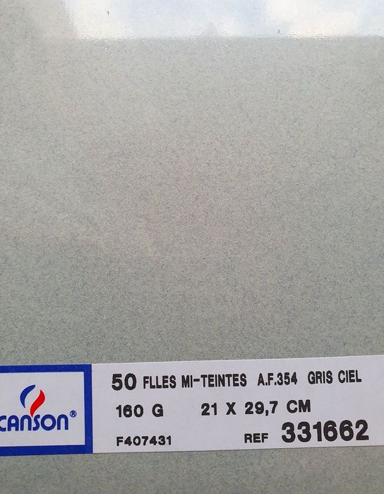 Folhas cartolina A4 texturizada - cinza céu