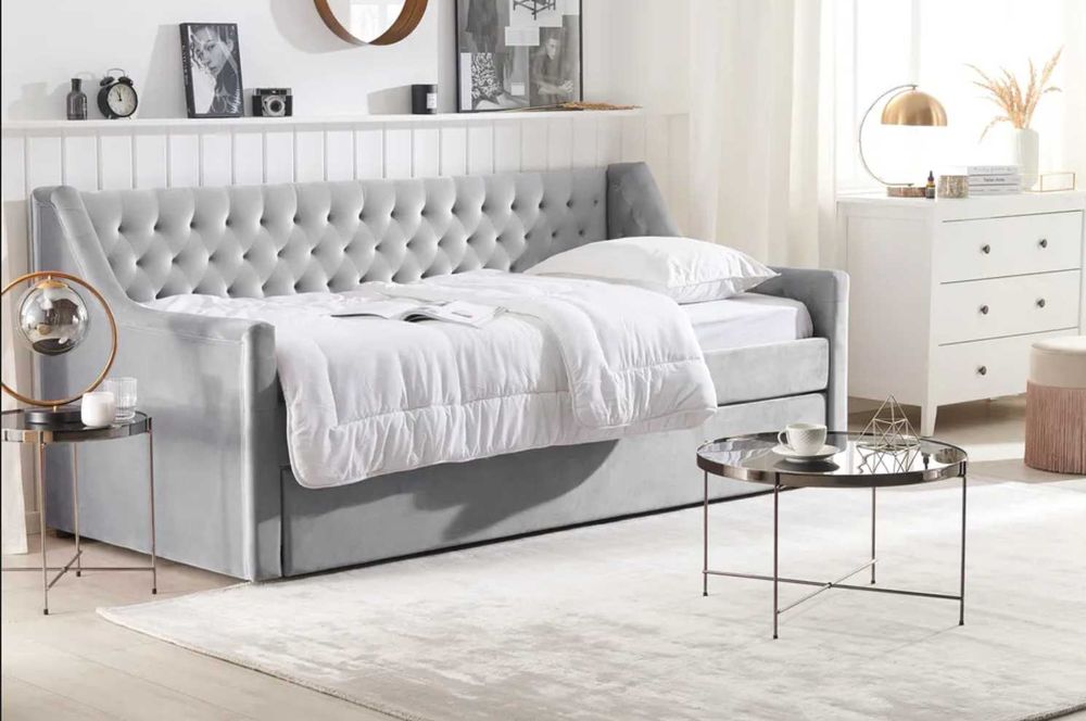 Cama gavetão Veludo Beliani Montargis 90 x 200 cm (sem colchao)