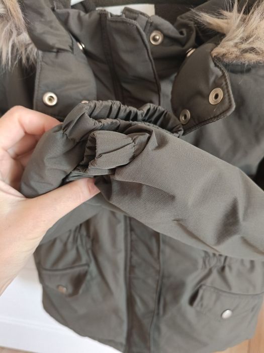 Kurtka parka zimowa khaki ocieplana HM 122/128