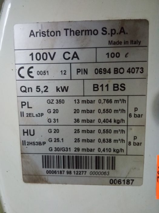 Bojler gazowy Ariston 80 l Białystok Sienkiewicza • OLX.pl
