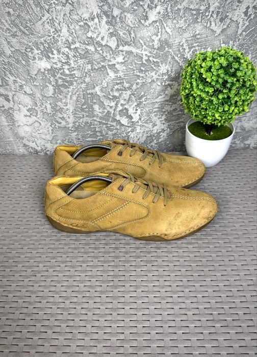 Clarks туфли кроссовки 44-45 размер кожаные коричневые