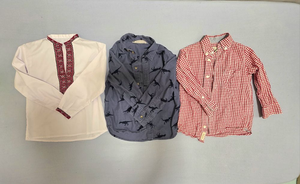 Сорочка, рубашка,  вишиванка,  р.104. Картата, в клітинку, з динозавр