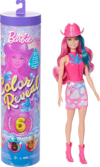 Barbie Color Reveal Lalka Seria Disco Kowbojka