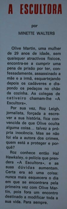 A Escultora de Minette Walters