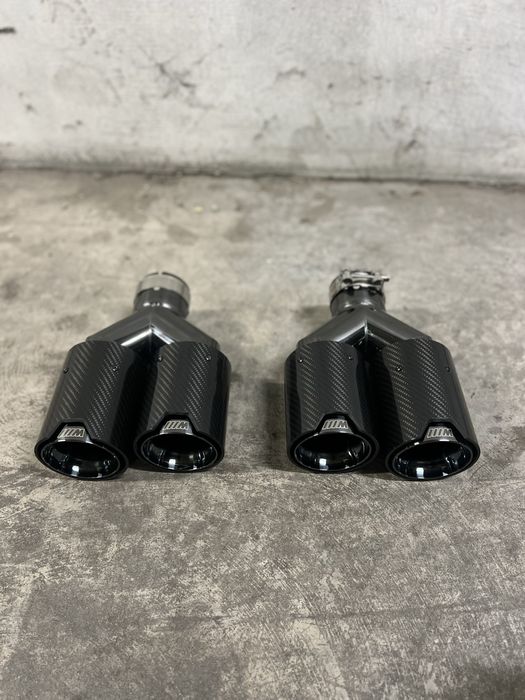 Подвійні насадки глушника BMW Карбон двойные на выхлоп глушителя бмв