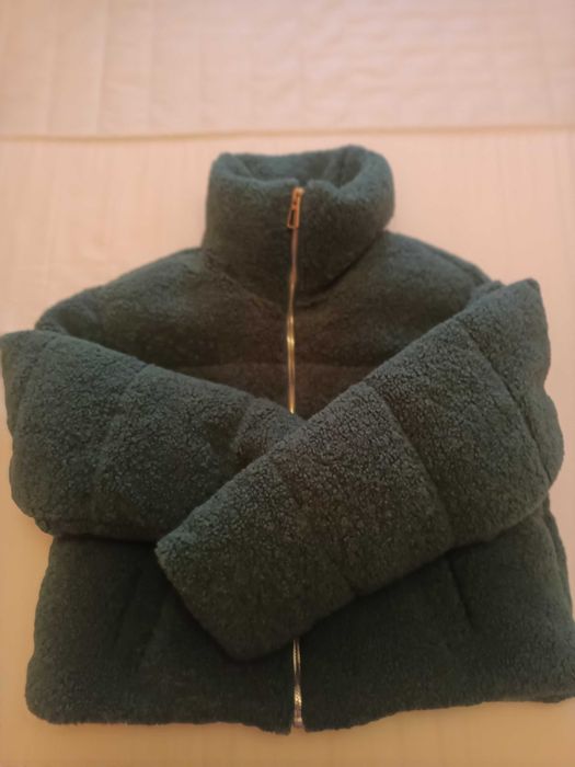 Zielona ocieplana kurtka rozmiar S