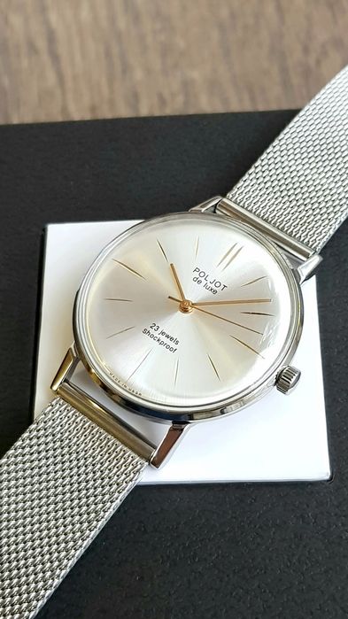 Годиник Poljot de luxe 23 jewels Полёт 23 камня механика cal 2209 ССCР