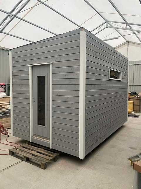 Sauna fińska, wysoka jakość, malowanie zewnętrzne Jotun,