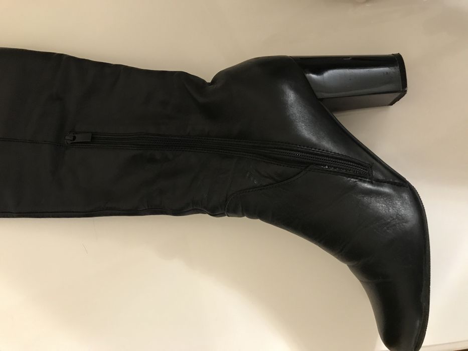 Сапоги демисезонные длинные кожаные 38 размер