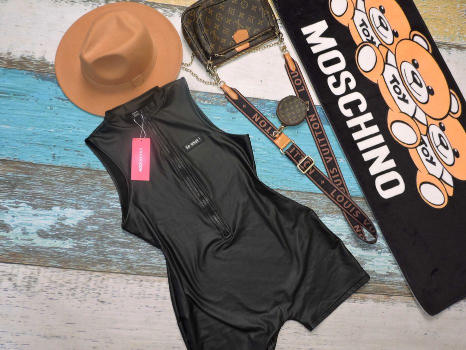 Shein Nowy kombinezon Sexi ala skóra zip zamek 40/42