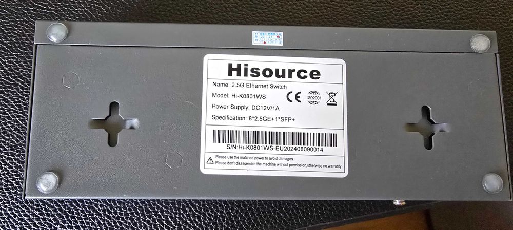 Switch de Rede 8 Portas 2.5G +1 SFP10G Hisource