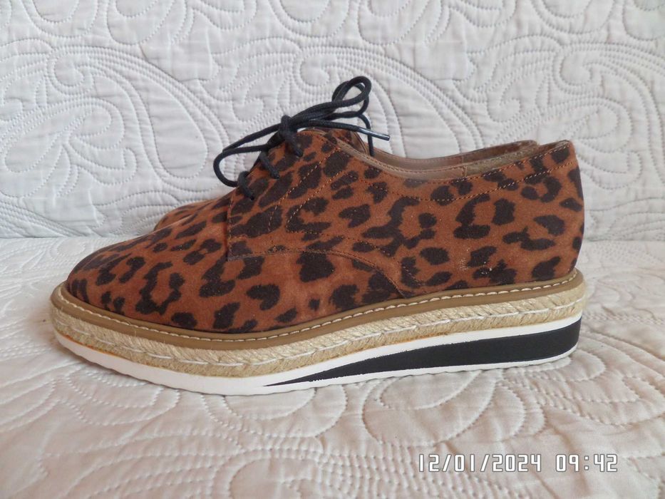 New Look buty oxfordki, derby leopard 37