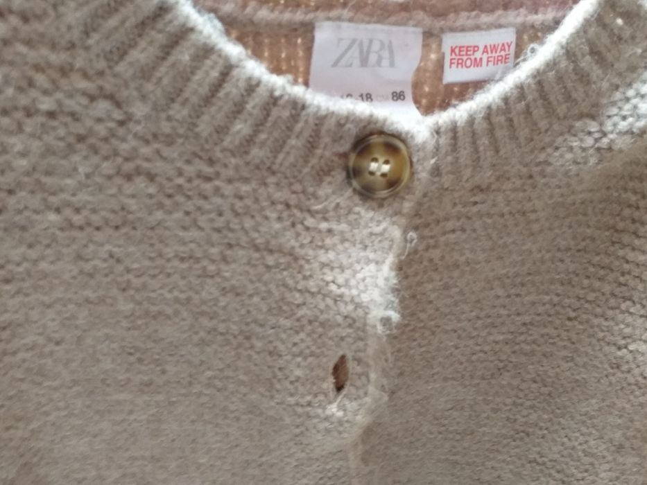 Casaquinhos malha bege e rosa 18 meses