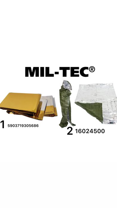 Термоковдра тактична Mil-Tec Ковдра рятувальна Німеччина термостійка