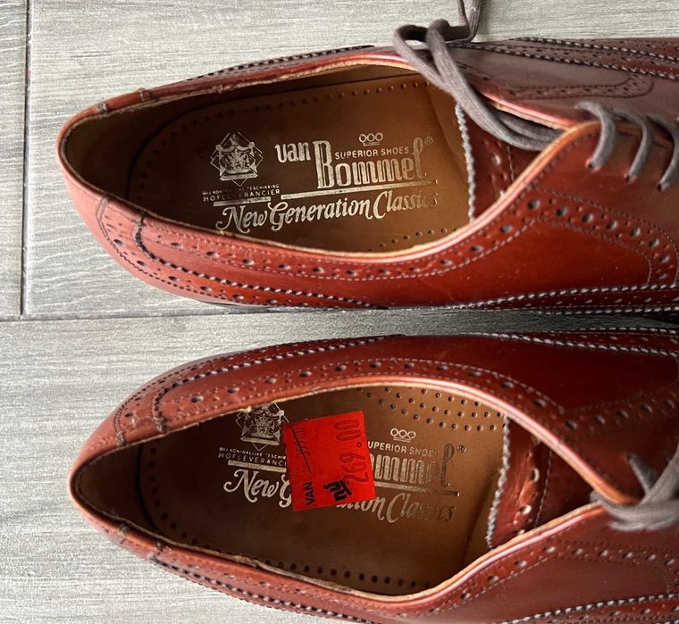 Van Bommel 43 Нідерланди Шкірян Броги Оксфорди Коричневі Чоловіч Туфлі