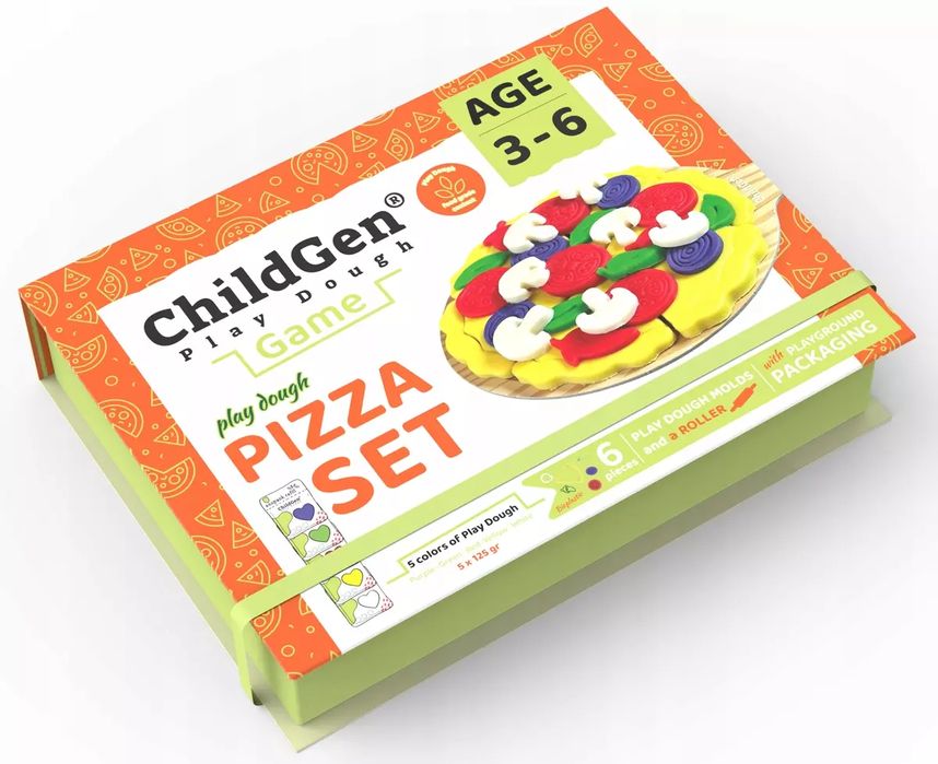 ChildGen, Zestaw kreatywny PIZZA, 100% naturalna ciastolina i akcesoria. ChildGen