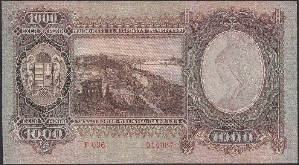 Węgry 1000 pengo 1943 - F096 - stan 1/2                           .