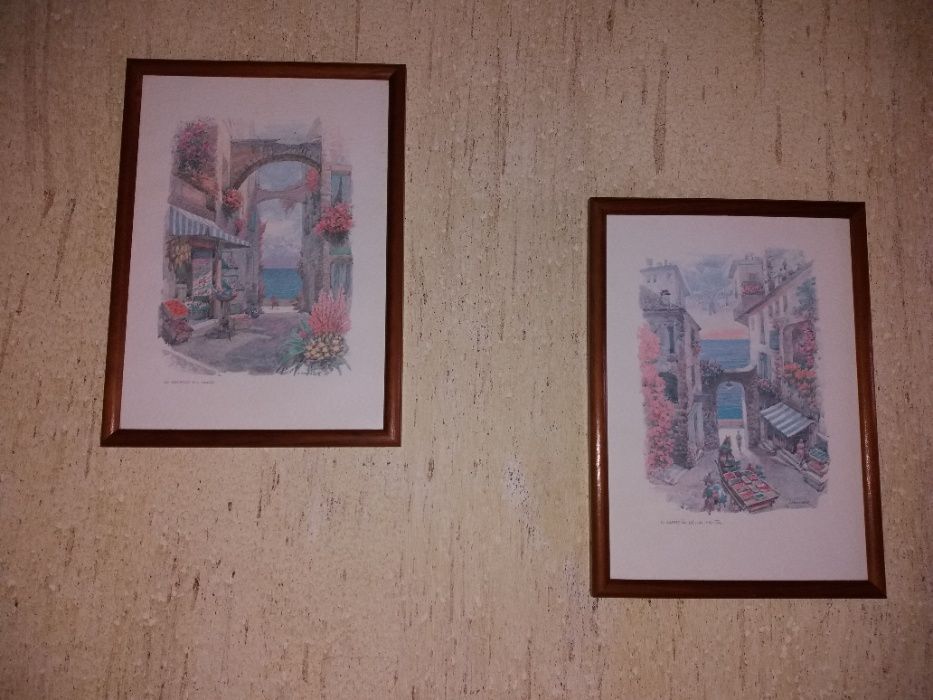 Conjunto de 2 quadros pintado pelo artista j koehler