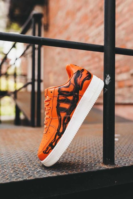 Мужские кроссовки Nike Air Force 1 Skeleton Orange. 40-45