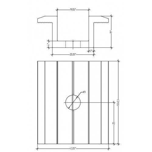 Міжпанельний прижим LONG (посилений) алюмінієвий для сонячних панелей