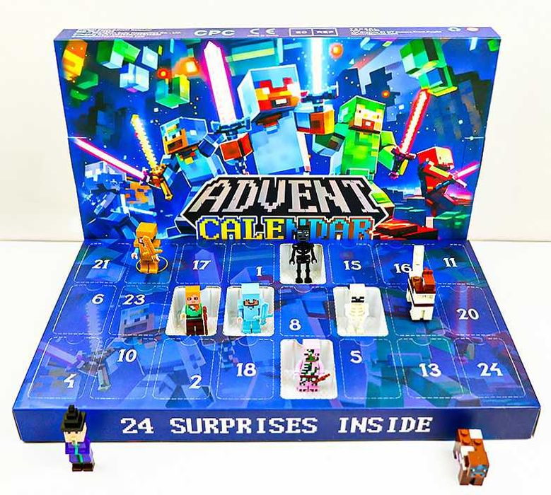 Адвент календарь Лего Майнкрафт на 24 окошка. Фигурки Lego Minecraft